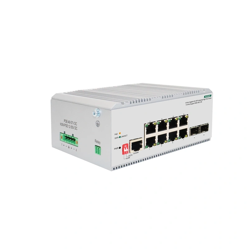 8-Port Gigabit+2G SFP Industrial High PoE Switch(1-8 Port Support IEEE 802.3bt)